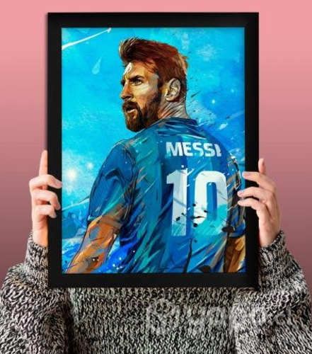 CUADROS DE MESSI Y CR7 34x45 listo para colgar