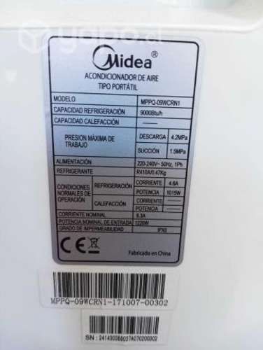 Aire acondicionado portátil Midea 9.000 BTU