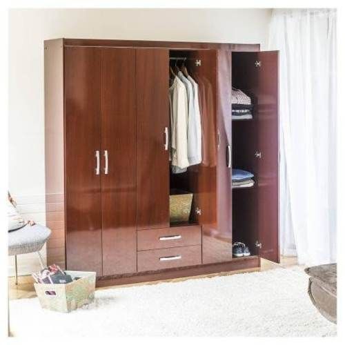 Clóset 6 puertas 2 cajones 162x47x183 caoba