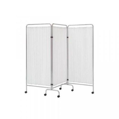 Biombo de 3 Cuerpos Blanco Con Ruedas