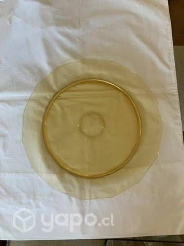 Plato antiguo color ámbar para tortas 35cmdiametro