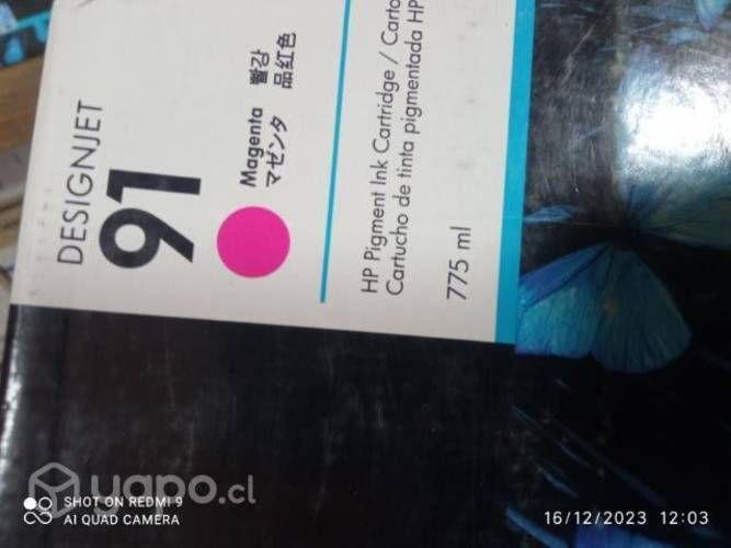Tintas HP 91 colores originales de 775ml