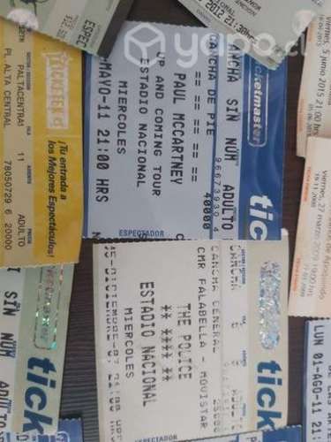 Tickets de bandas de los 80', Paul McCartney etc