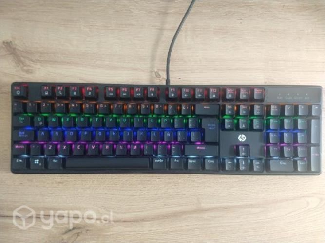 Teclado mecánico gamer marca HP, 104 teclas