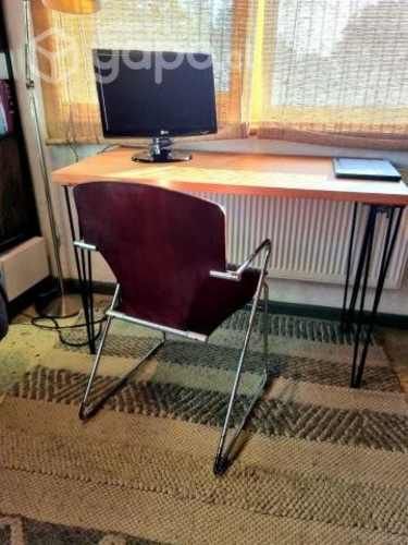 Silla Stua Cromada, Respaldo Y Asiento De Madera