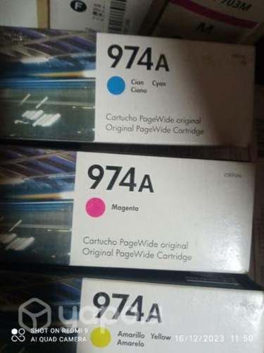 Tintas HP 974a colores originales