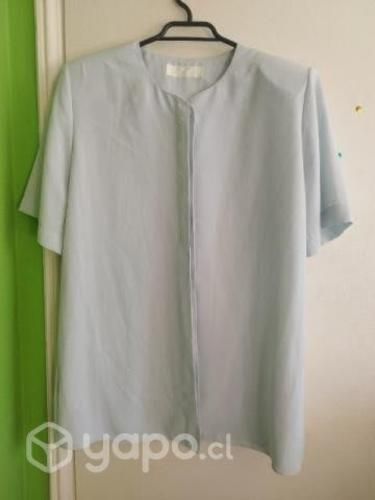 Conjunto falda y blusa celeste