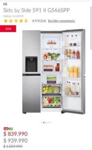 Refrigerador LG Side by Side 591 LT