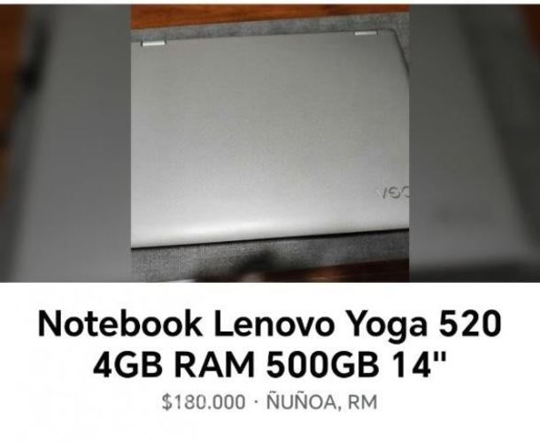 Notebook Lenovo Yoga 520 4GB RAM 500GB 14&#34;