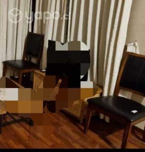 Sillas cuerina madera