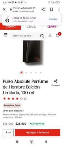Perfume masculino pulso absolute