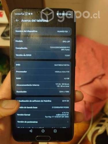 HuaweiP20 de 128 GB/4Ram/Octa-core'8Nucleo