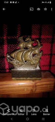 Tope de puerta - Sujeta libro vintage en bronce