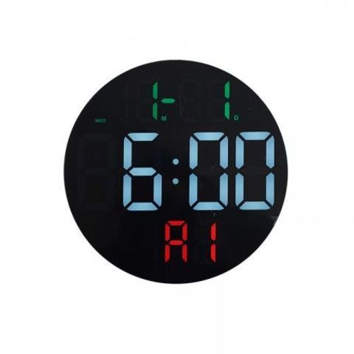 Reloj de pared digital led redondo con control rem