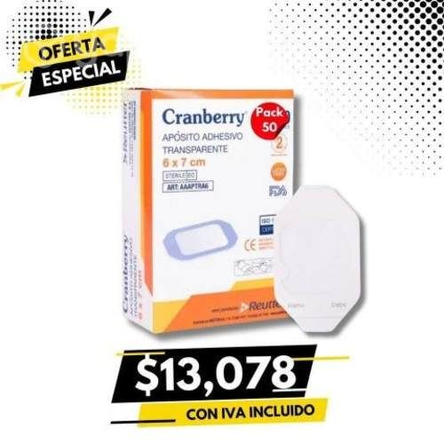 Apósito adhesivo transparente 6x7cm pack 50 cranbe