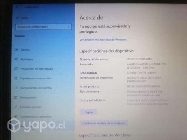 Notebook hp Intel i5 500 gb