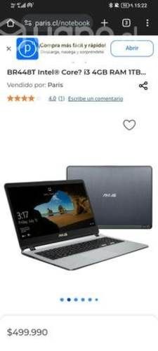 Notebook asus i3 8va generación//SSD 930GB