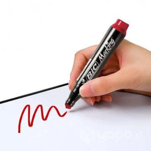 Marcador Permanente Bic Plumon Color Rojo Set 12 U