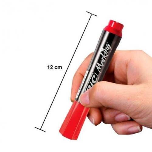 Marcador Permanente Bic Plumon Color Rojo Set 12 U