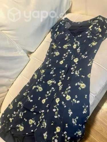 Vestido largo IO Azul Marino Floreado