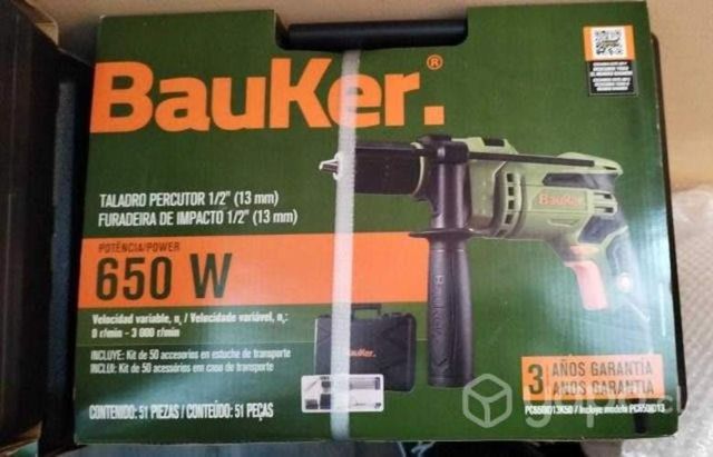 Kit Taladro percutor 13 MM 650W + 50 accesorios