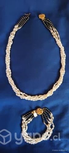 Collar y Pulsera Perlas de Río