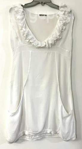 Vestido Elástico Marca FBO Italy Talla S/M Blanco