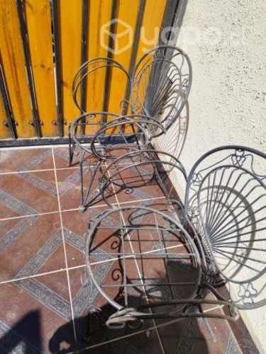 Juego de sillas de terraza de fierro x4