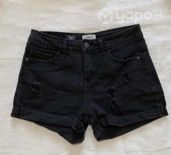 Short de jeans negros sybilla talla 36 tiro medio/