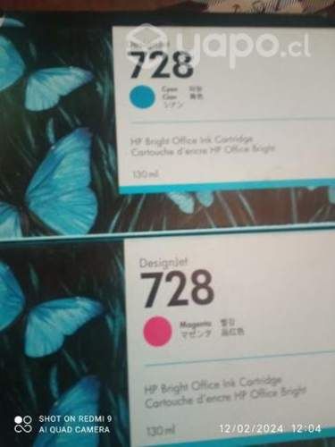 Tintas HP 728 colores originales de 130ml