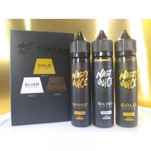 Pack 3 nasty juice gold, silver y bronze 180ml tot