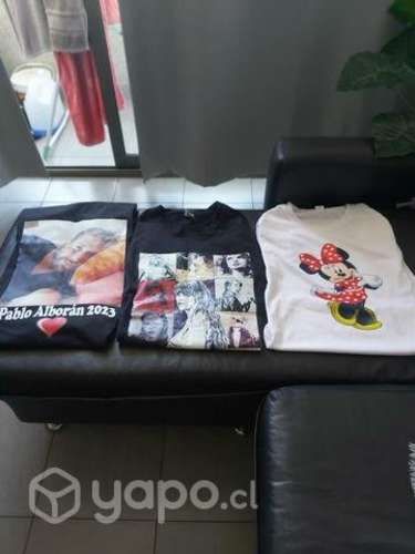 Poleras estampadas de puro algodon