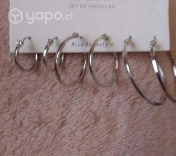 Aros argolla fantacia con acero inoxidable