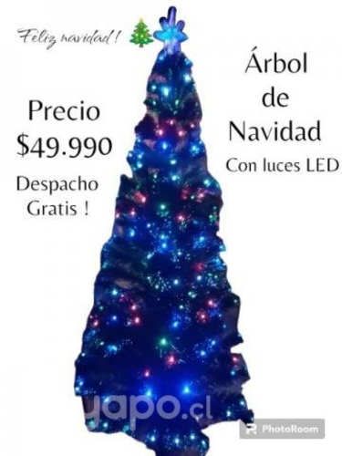 Árbol de navidad con luces LED y fibra óptica