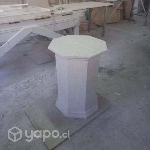 Base mesa de comedor en cuarzo blanco galaxy