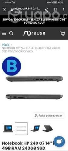 Notebook HP 240 G7 14 i3 4GB RAM 240GB SSD