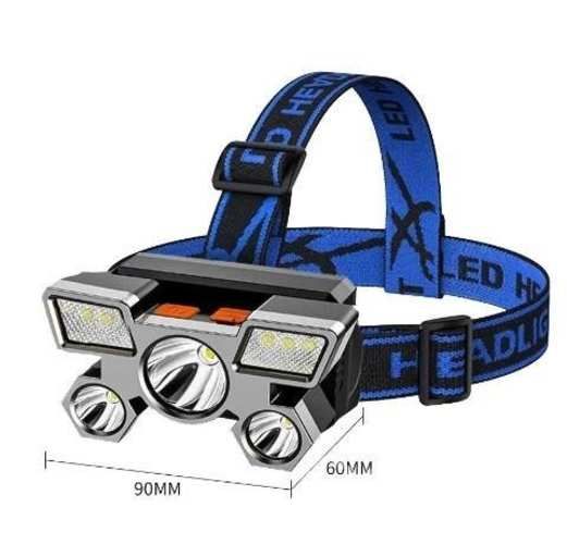 Linterna De Cabeza Con 5 Leds, Carga Por Usb