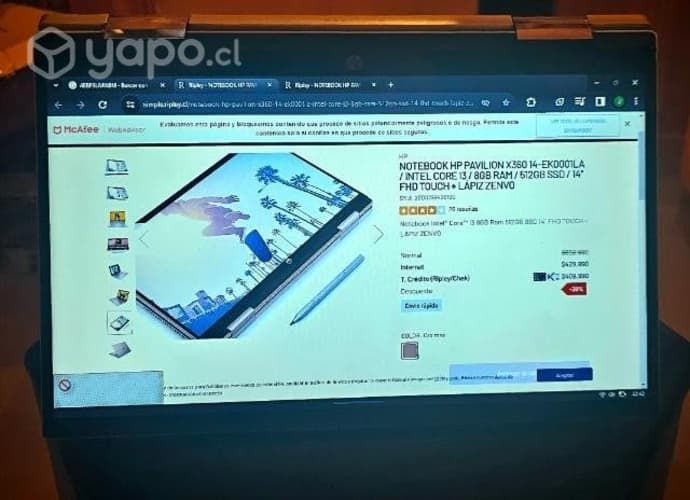 Notebook hp x360
