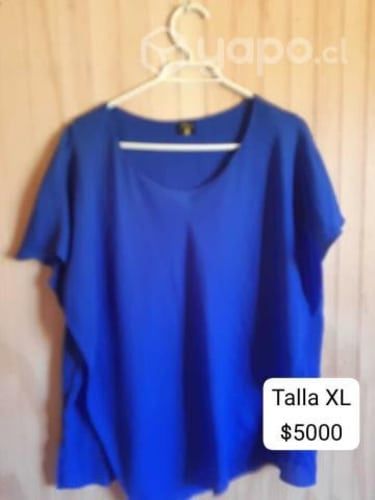 Polera semiformal azul de dama