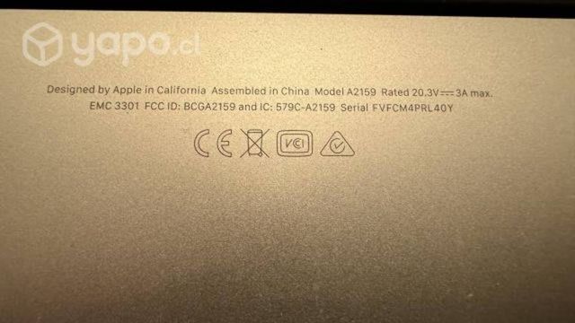 Macbook Pro -Model A2159 / excelente estado
