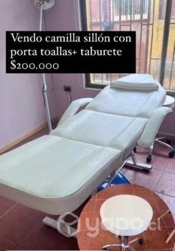 Camilla con porta toallas + taburete