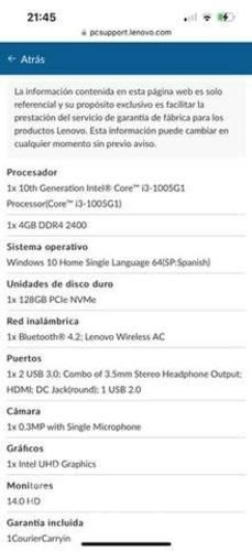 Notebook Lenovo ideapad S145-14IIL