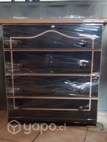 Cómoda 4 cajonera nueva negra