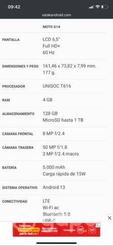 Moto G14 celular