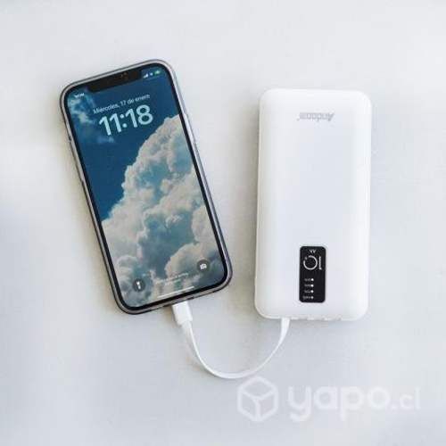 Power Bank 10000mAh 1 Usb, Incluye cable Cargadore