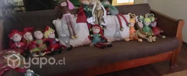 Sofá cama madera cafe con espuma con tapisado caf