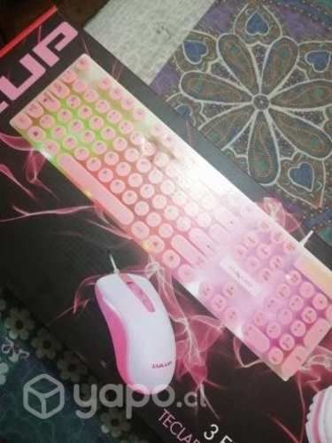 Kit gamer niña mujer - taclado, mouse, audifonos
