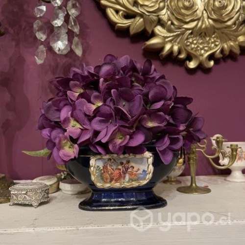 Antiguo jarrón de colección escena doncellas