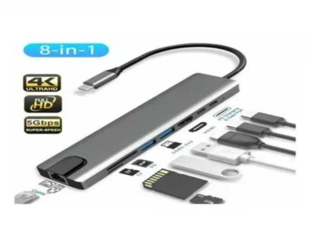 Adaptador Hub Usb Tipo C 8 En 1 Para Macbook Air P