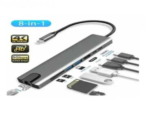 Adaptador Hub Usb Tipo C 8 En 1 Para Macbook Air P